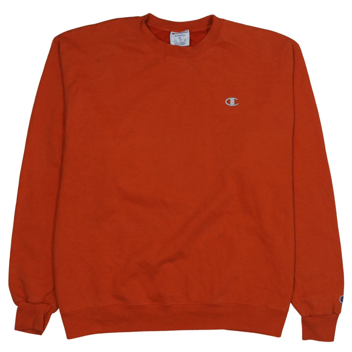 Champion Men's Orange XL Crew Neck Pullover Fleece Sweatshirt