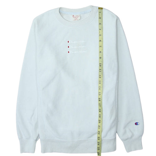 Champion Men's White Small Reverse Weave Pullover Sweatshirt