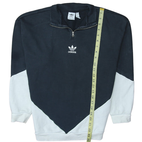 Adidas Womens Black & White 1/4 Zip Sweatshirt UK 8