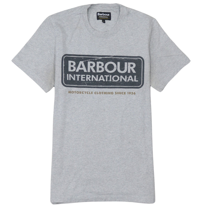 Barbour Women Grey Basic T-Shirt Size S Short Sleeve Cotton