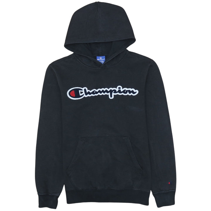 Champion Boys Black XL 13-14 Years Pullover Hoodie with Logo