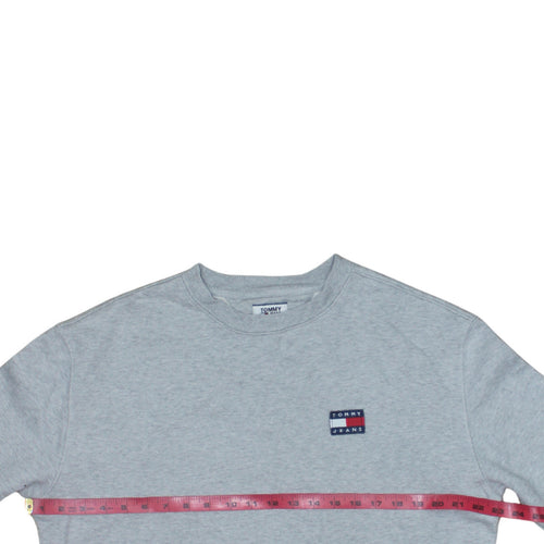 Tommy Jeans Women's Grey Cotton Crew Neck Sweatshirt Size S