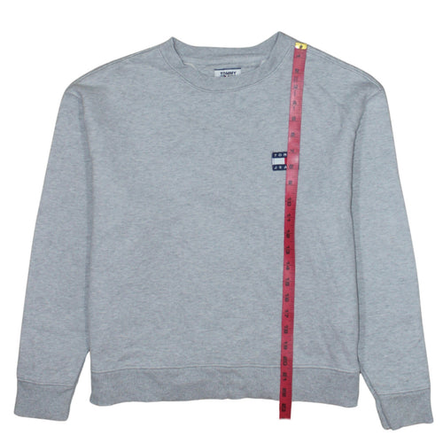 Tommy Jeans Women's Grey Cotton Crew Neck Sweatshirt Size S