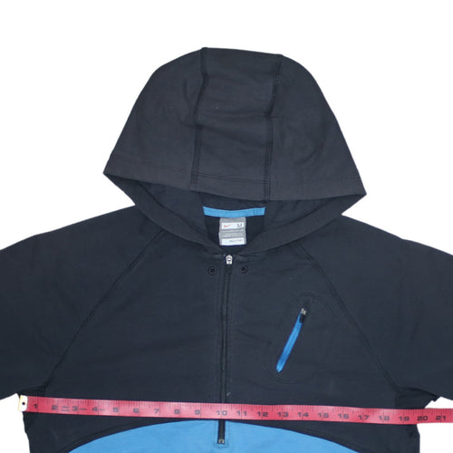 Nike Men's Blue Black 1/4 Zip Pullover Hoodie Size M
