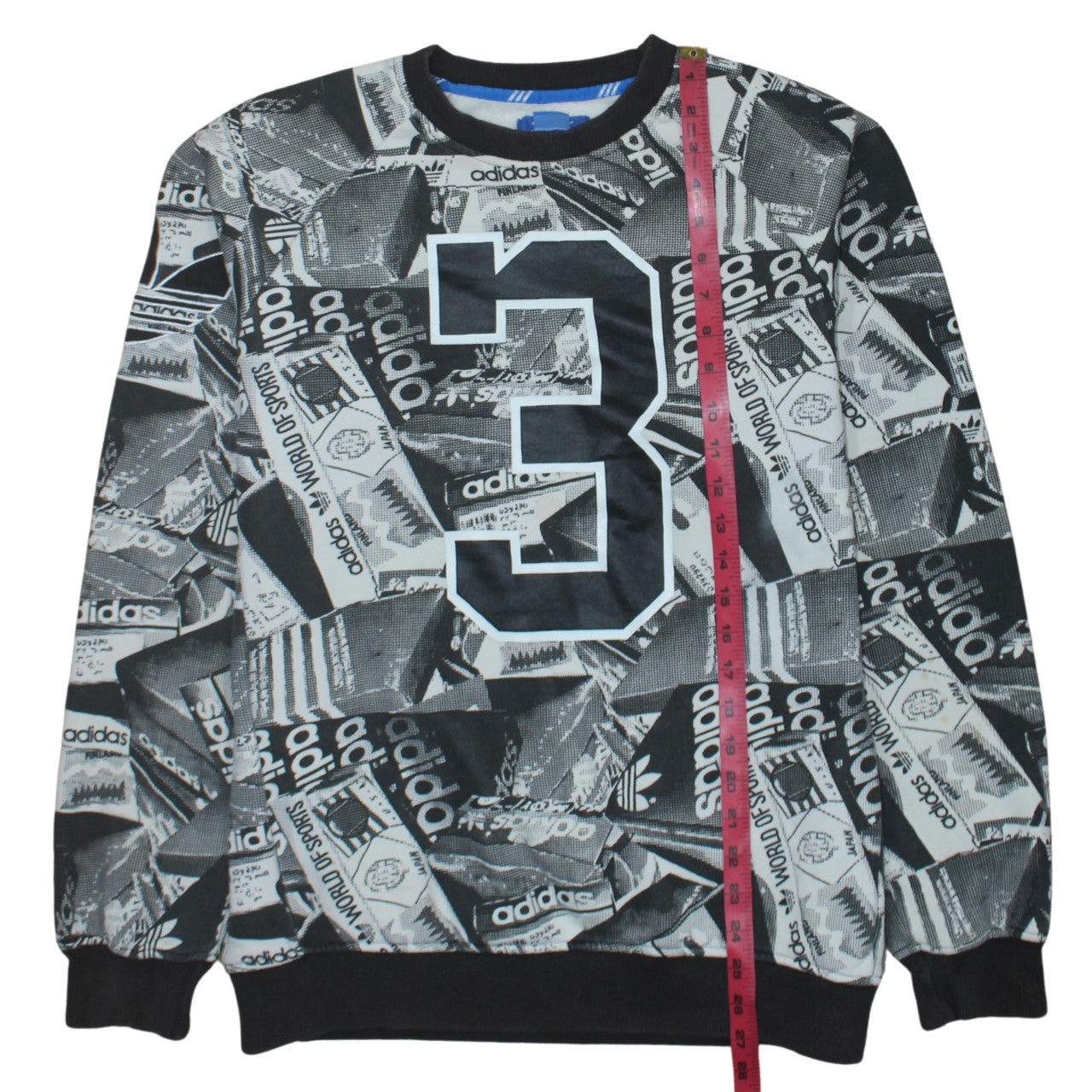 adidas Men's Black Graphic Print Pullover Sweatshirt M