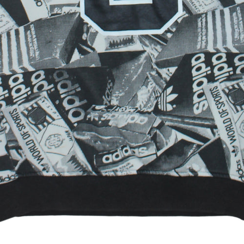 adidas Men's Black Graphic Print Pullover Sweatshirt M