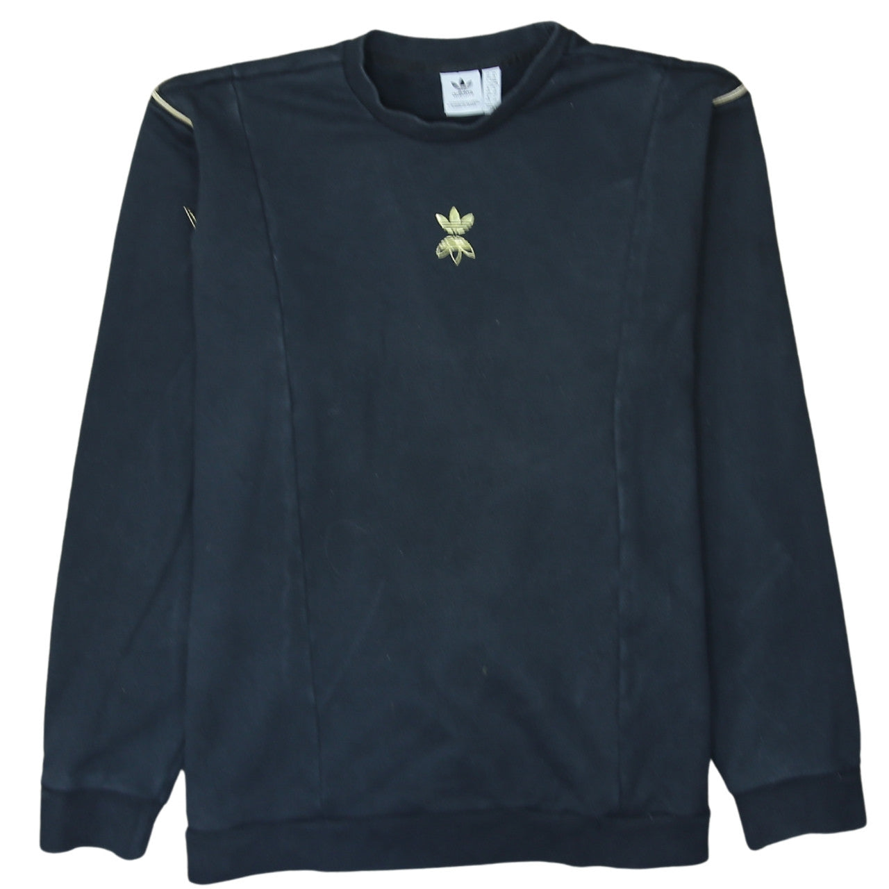 Adidas Womens Black XL Crew Neck Pullover Sweatshirt with Gold Logo