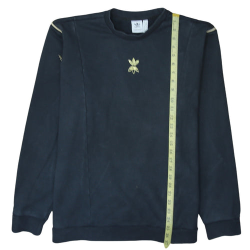 Adidas Womens Black XL Crew Neck Pullover Sweatshirt with Gold Logo