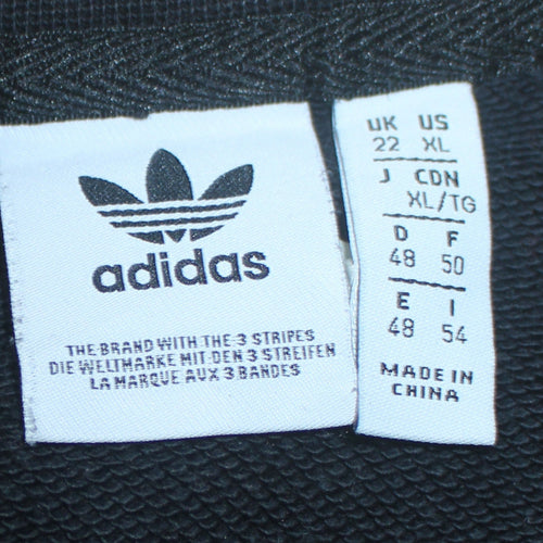 Adidas Womens Black XL Crew Neck Pullover Sweatshirt with Gold Logo