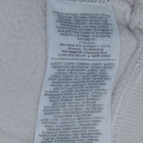 Nike Mens White Medium Pullover Crew Neck Graphic Sweatshirt