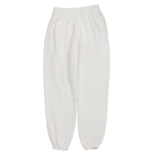 Adidas Women's White Sweatpants Size 10 Tapered Fleece Joggers