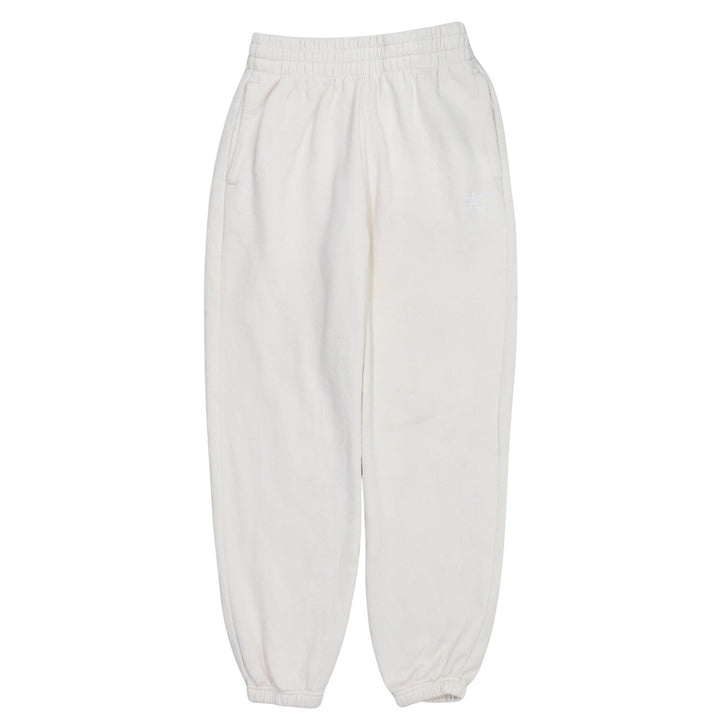 Adidas Women's White Sweatpants Size 10 Tapered Fleece Joggers
