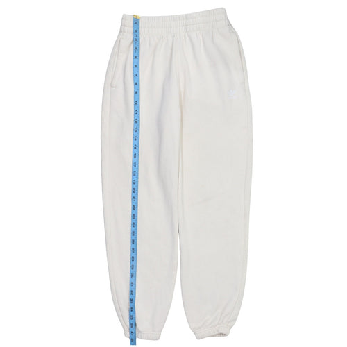 Adidas Women's White Sweatpants Size 10 Tapered Fleece Joggers