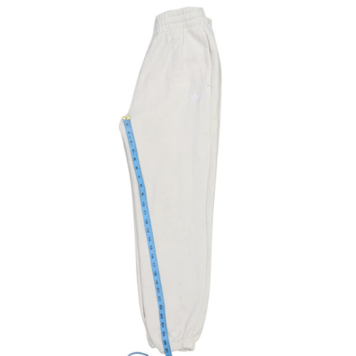 Adidas Women's White Sweatpants Size 10 Tapered Fleece Joggers