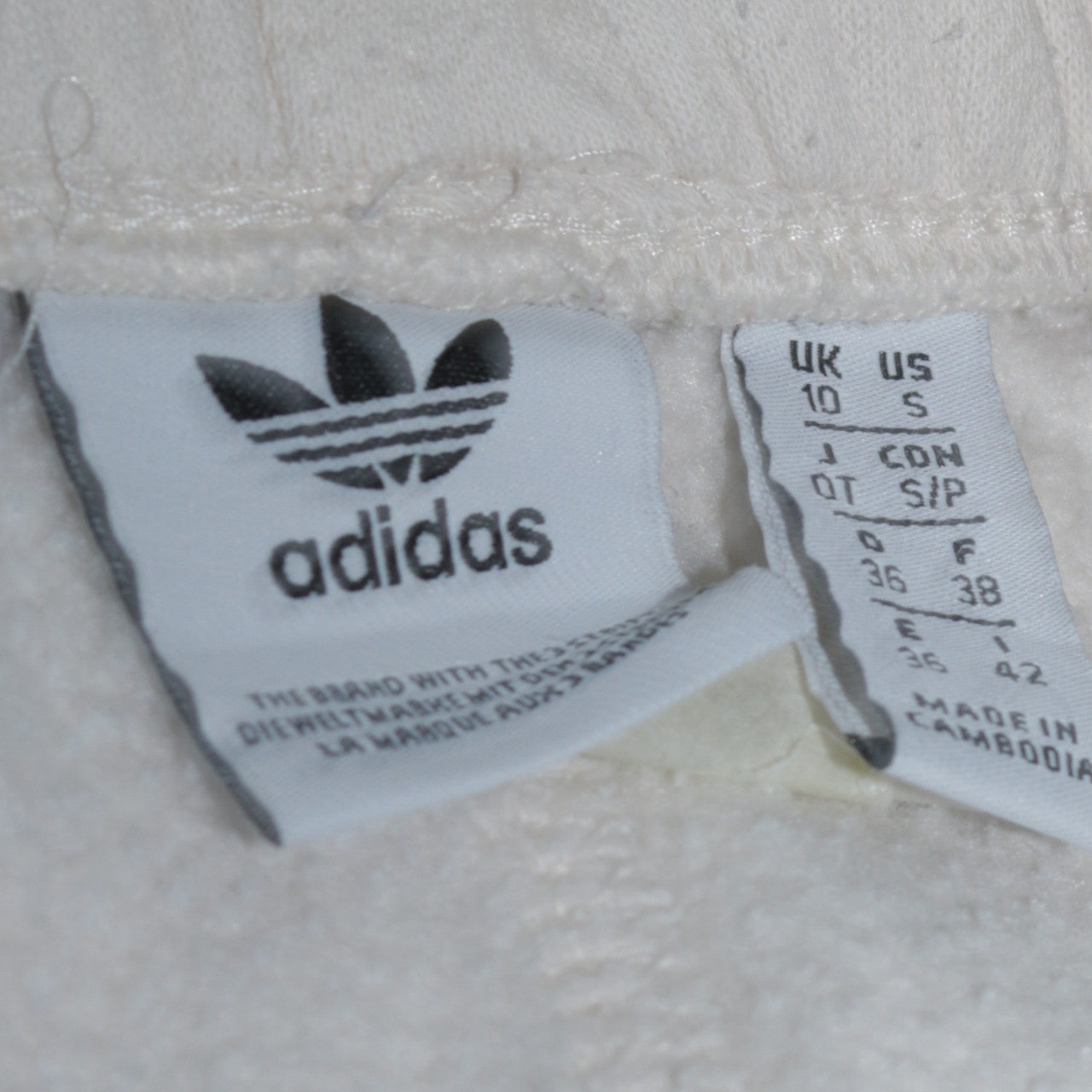 Adidas Women's White Sweatpants Size 10 Tapered Fleece Joggers