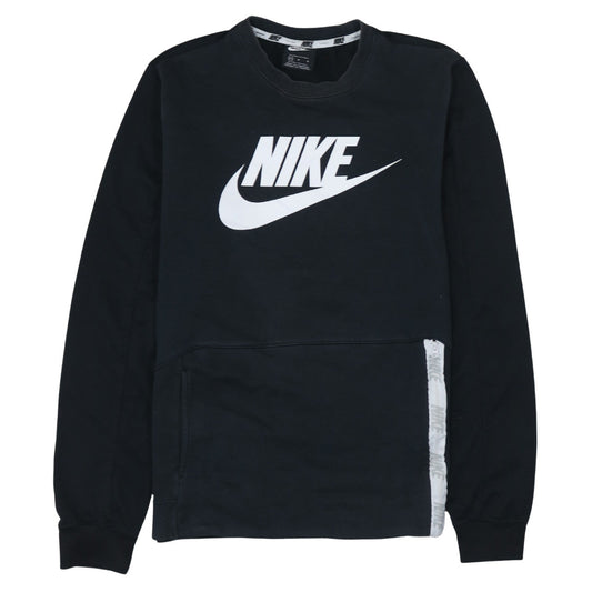 Nike Men's Black Medium Crew Neck Pullover Sweatshirt with Logo