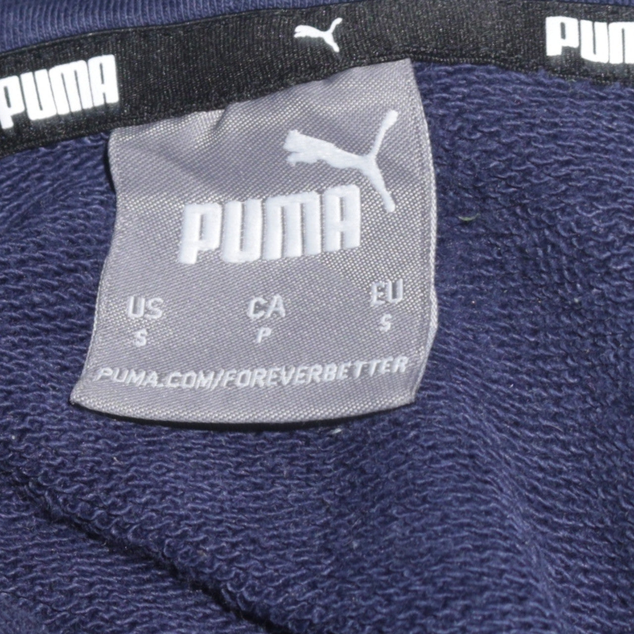 Puma Men's Blue Pullover Hoodie Size S Embroidered Football Sweatshirt