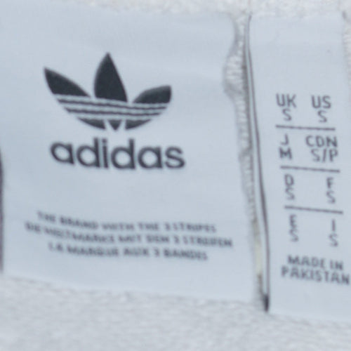 Adidas Men’s White Pullover Sweatshirt S Logo Crew Neck Sportswear