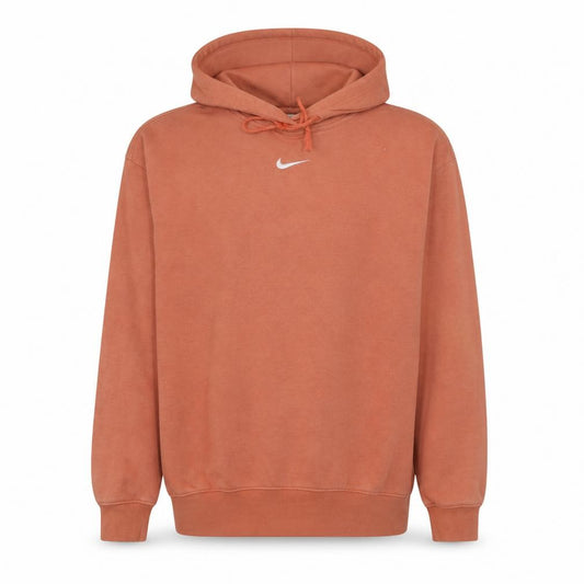 Front view of Nike Men's Brown Small Pullover Hoodie Logo Fleece Sweatshirt