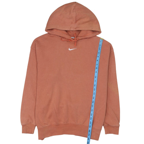 Nike Men's Brown Small Pullover Hoodie Logo Fleece Sweatshirt