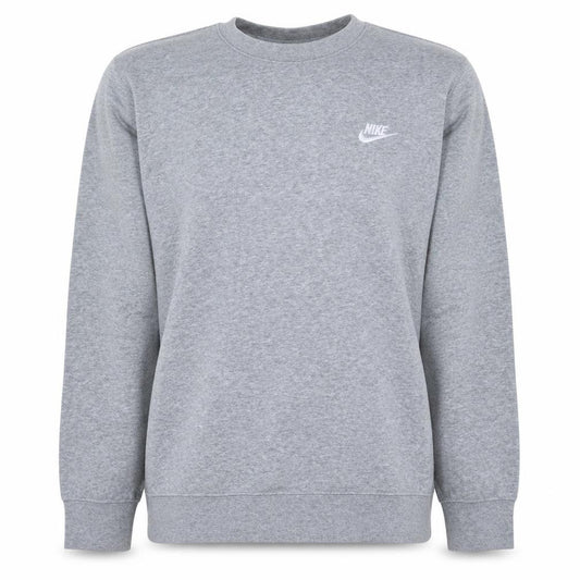 Front view of Nike Men's Grey Crew Neck Pullover Sweatshirt, size M