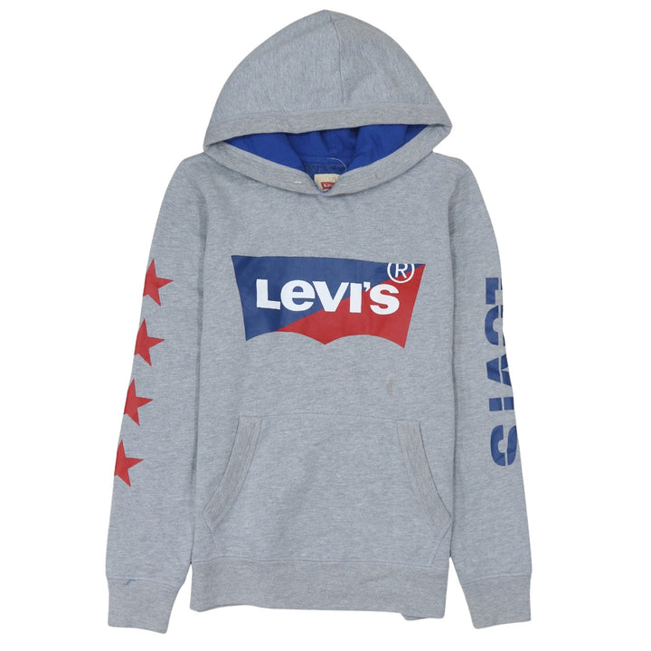 Levi's Boys Grey Pullover Hoodie 14 Years Hooded Graphic Print Sweatshirt