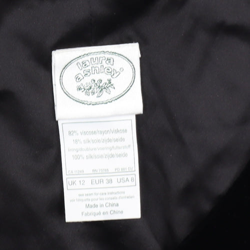 Laura Ashley Women’s Black Velvet Sleeveless Shift Dress UK 12