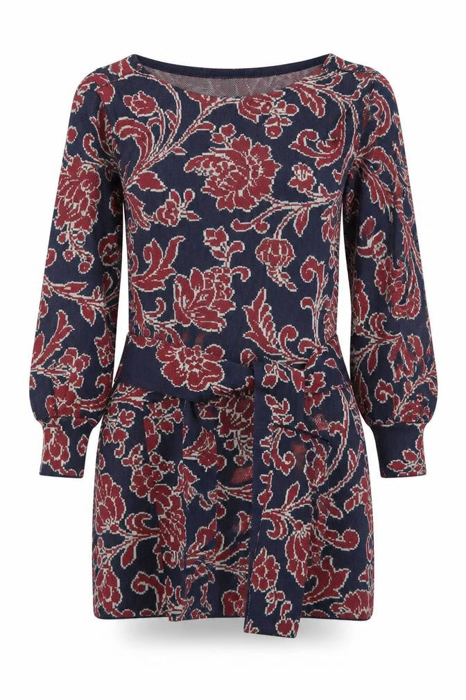 Front view of Zara Women Multicoloured S Floral Belted Shift Dress