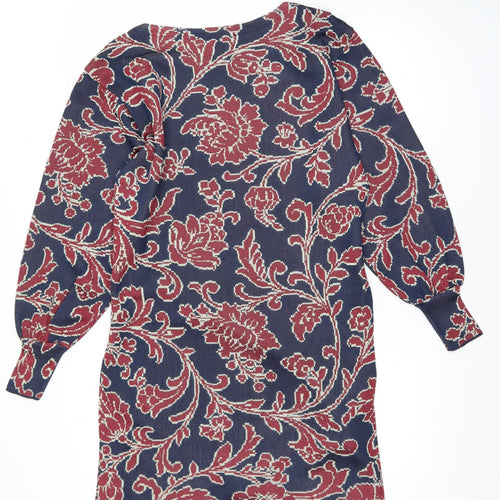 Zara Women Multicoloured S Floral Belted Shift Dress