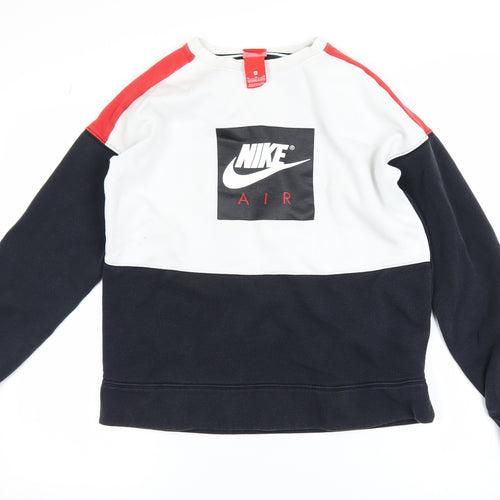 Nike Boys Black White Red XL 13-15 Years Colourblock Sweatshirt