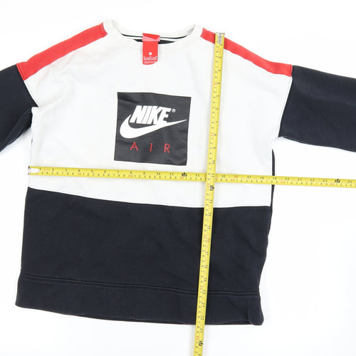 Nike Boys Black White Red XL 13-15 Years Colourblock Sweatshirt