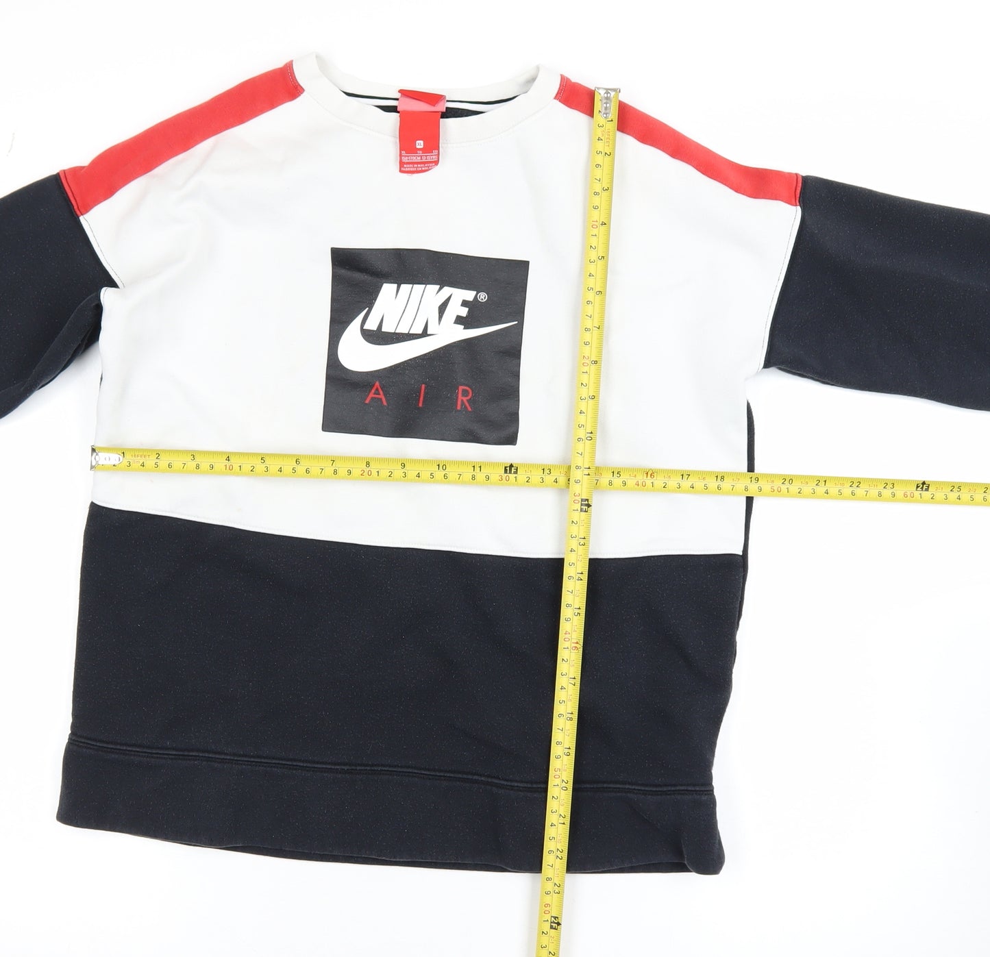 Nike Boys Black White Red XL 13-15 Years Colourblock Sweatshirt