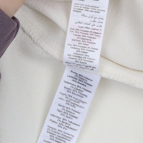 New Look Women Ivory Open Front Long Sleeve Cardigan Size 14