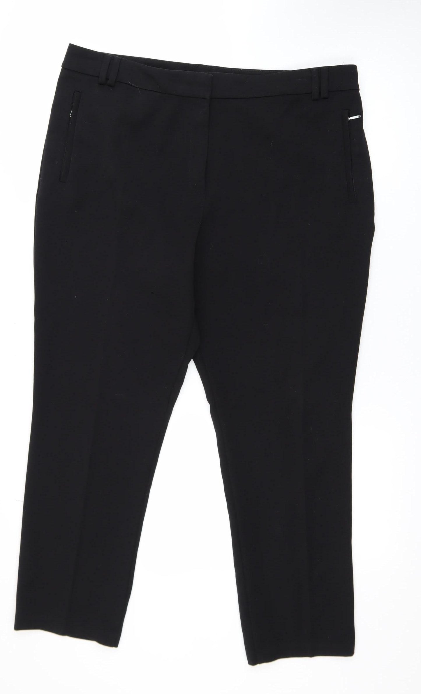 Marks and Spencer Women's Black Ankle Slim Trousers Size 16