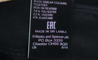 Marks and Spencer Women's Black Ankle Slim Trousers Size 16