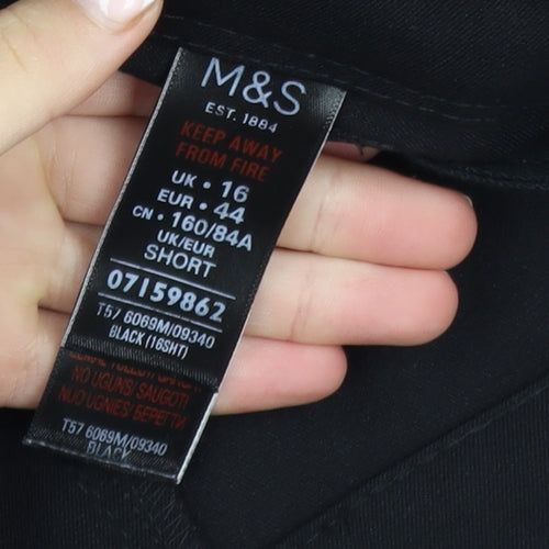 Marks and Spencer Women's Black Ankle Slim Trousers Size 16