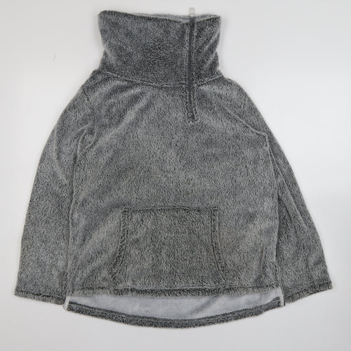 Next Women Grey Small 1/4 Zip Pullover Fleece Sweatshirt