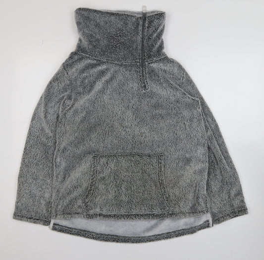 Next Women Grey Small 1/4 Zip Pullover Fleece Sweatshirt