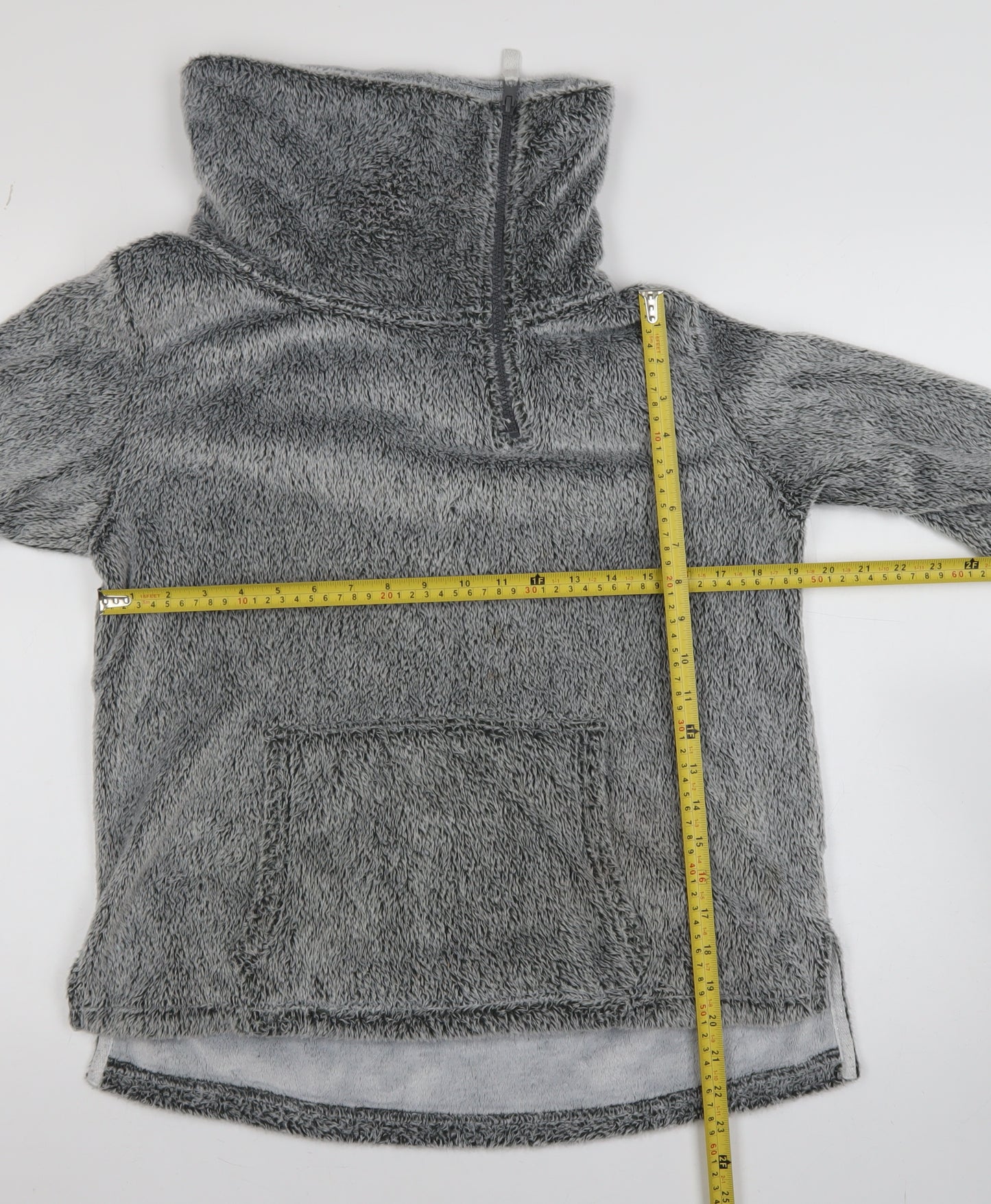Next Women Grey Small 1/4 Zip Pullover Fleece Sweatshirt