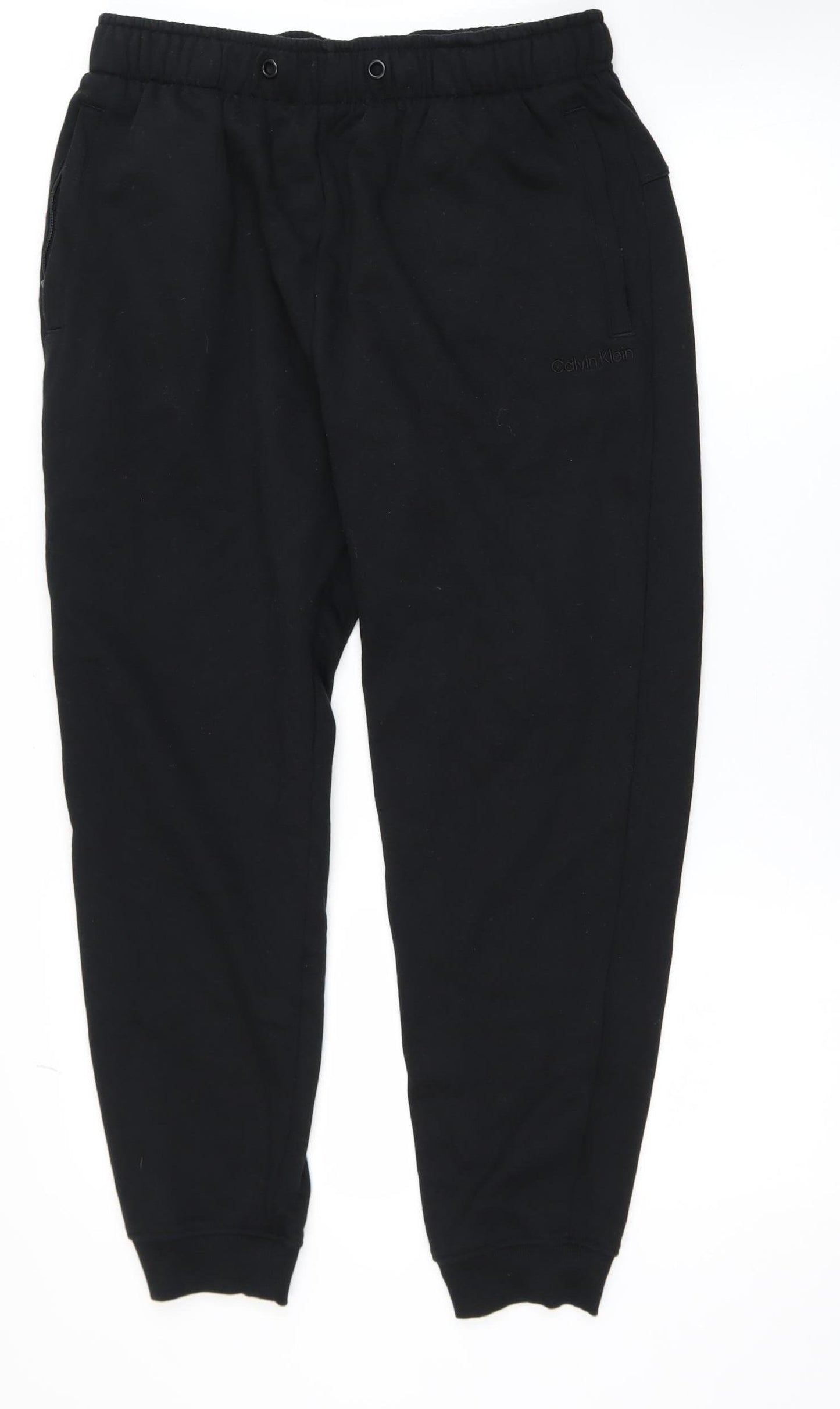Calvin Klein Men Black Jogger Trousers M Cotton Blend