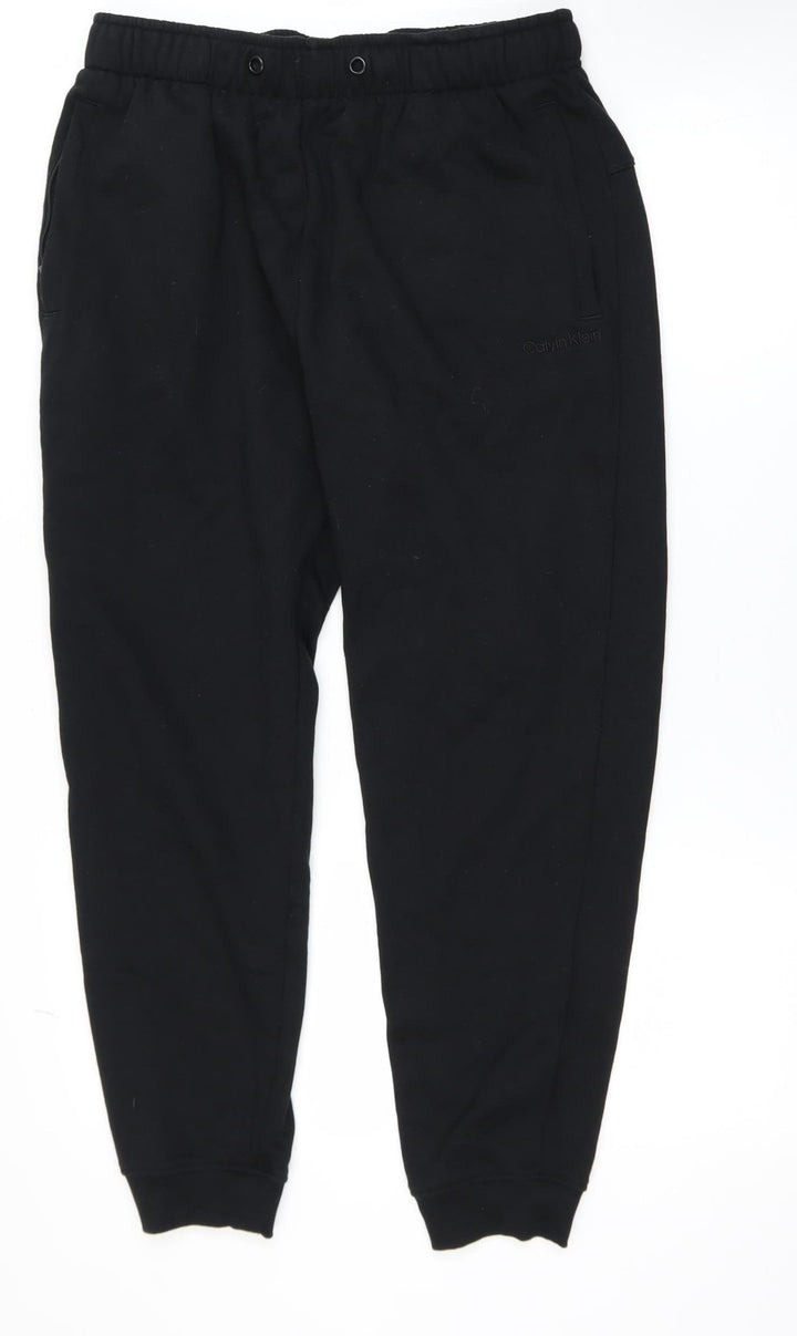 Calvin Klein Men Black Jogger Trousers M Cotton Blend