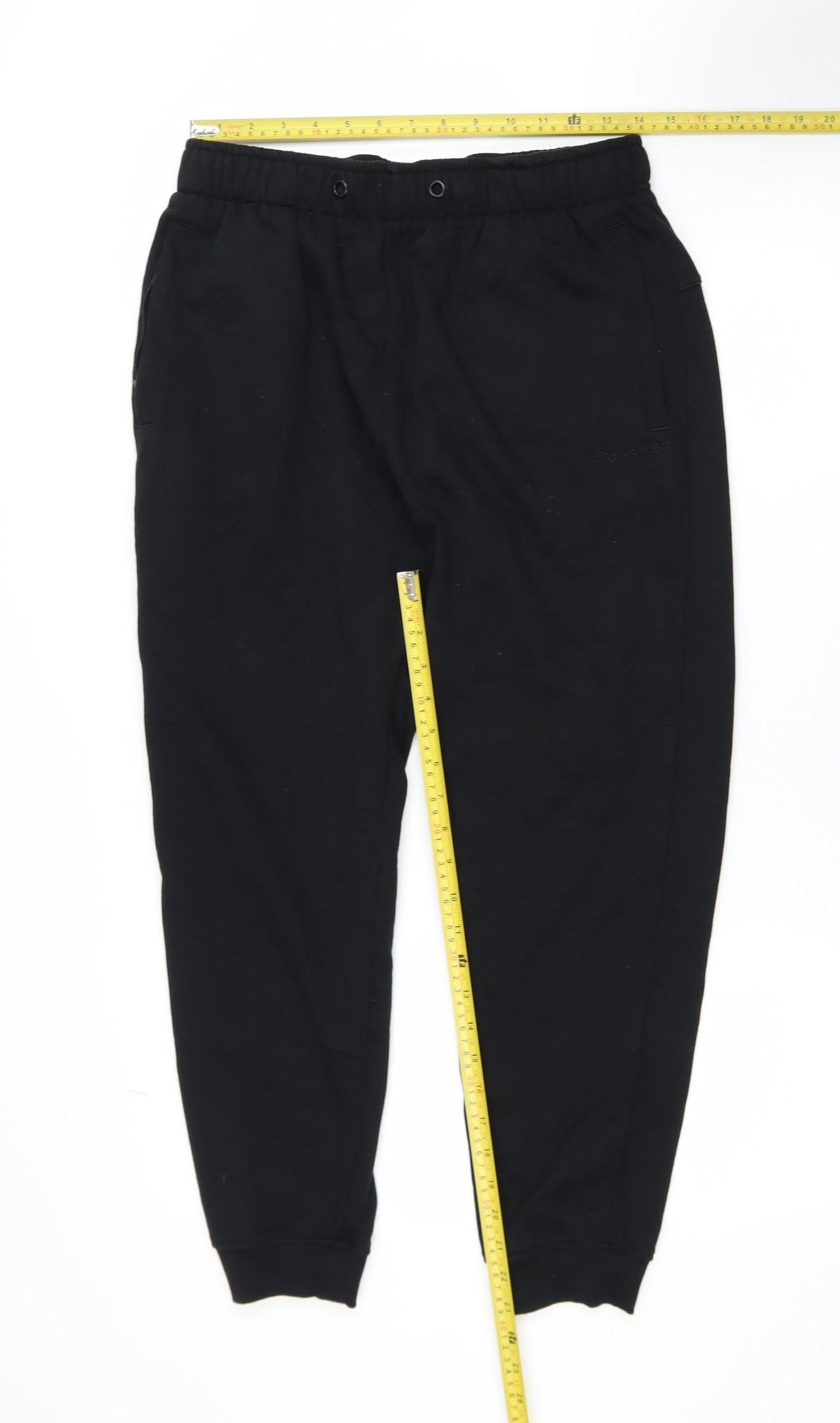 Calvin Klein Men Black Jogger Trousers M Cotton Blend