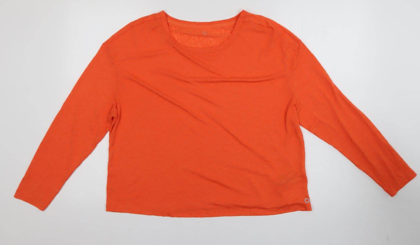 Marks and Spencer Women’s Bright Orange Long Sleeve Basic T-Shirt Size 18