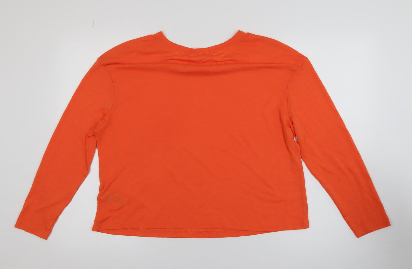 Marks and Spencer Women’s Bright Orange Long Sleeve Basic T-Shirt Size 18