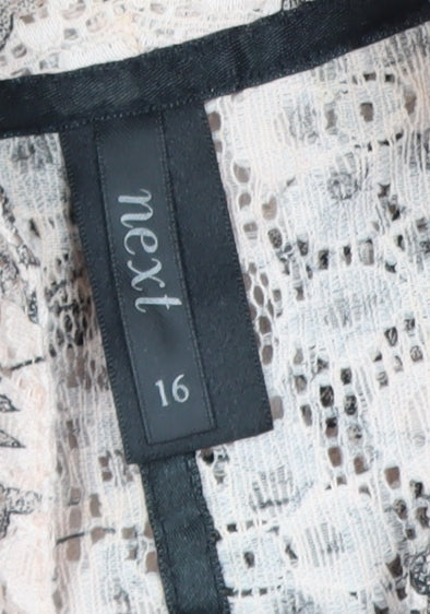 Next Women’s Beige Floral Lace Cardigan Size 16 Lightweight