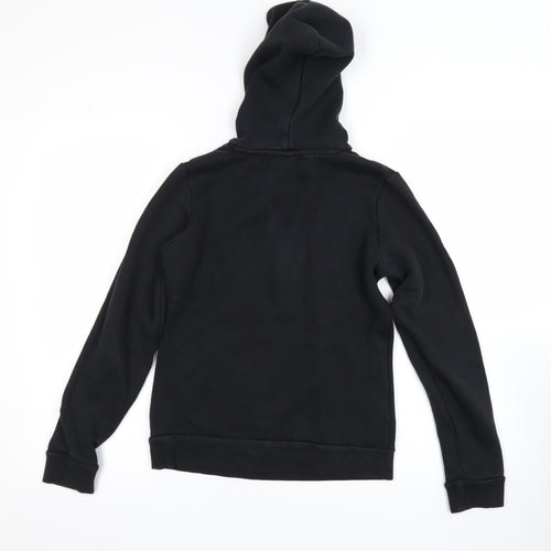 Puma Women's Black Pullover Hoodie Size 8 Cotton Blend Logo Sweatshirt