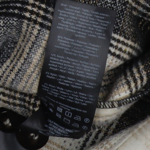 ONLY Womens Beige Black Checked Cropped Jacket Size S