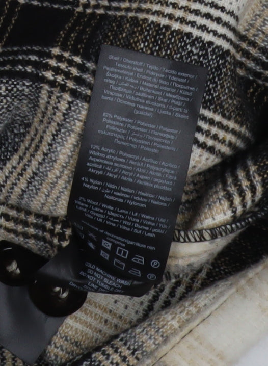 ONLY Womens Beige Black Checked Cropped Jacket Size S