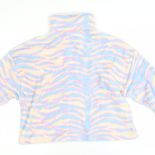 ASOS Design Women Beige Blue Pink 1/4 Zip Fleece Pullover UK 12