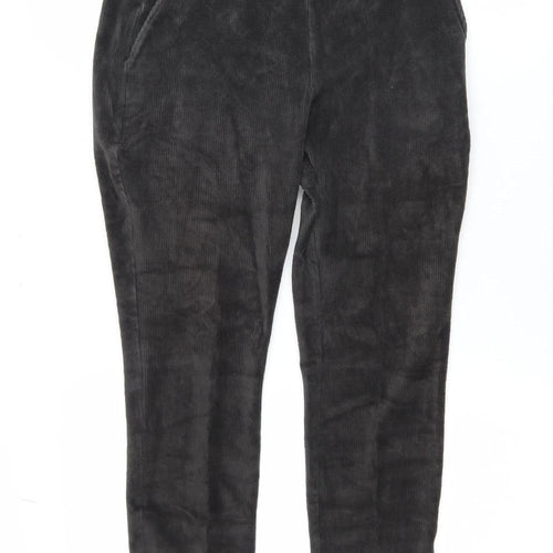 Lands' End Women Black Corduroy Ankle Leggings XS Cotton Blend